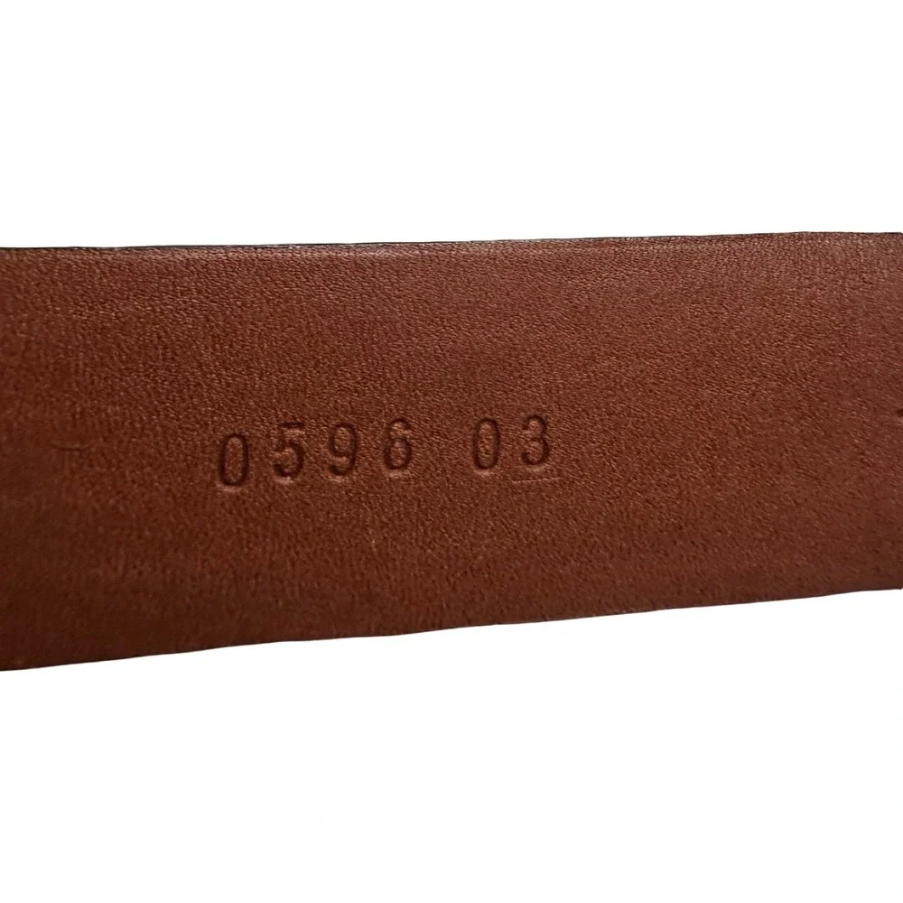 Bespoke Deep Brown Genuine Crocodile Brass Buckle Belt Size 34 NWOT